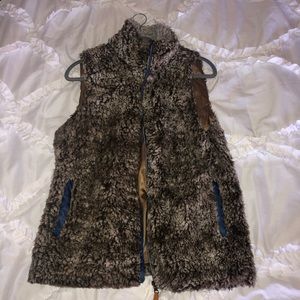 Soft fur brown vest